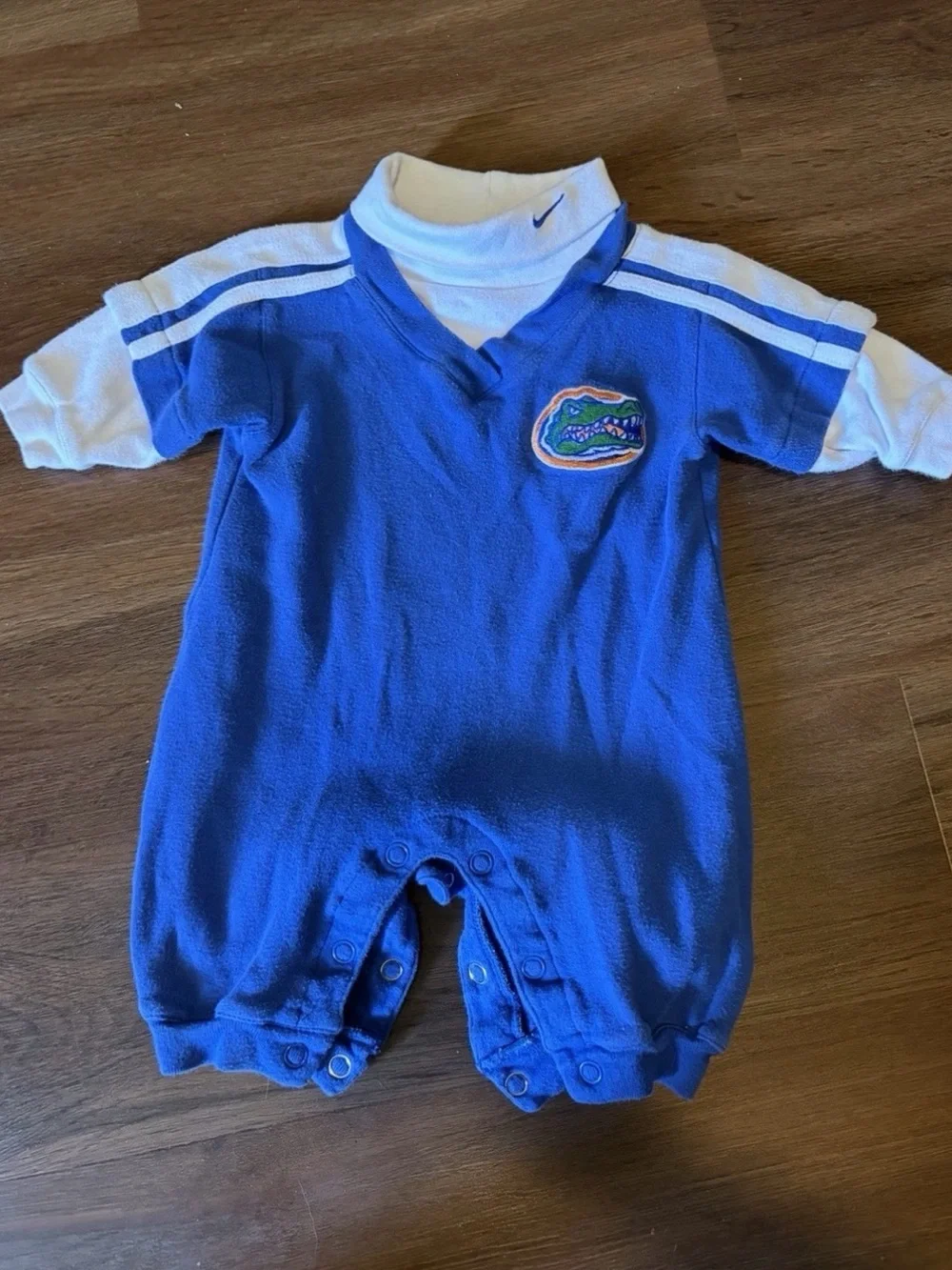 Nike Blue and White Baby One-Piece with Florida Gators Patch
